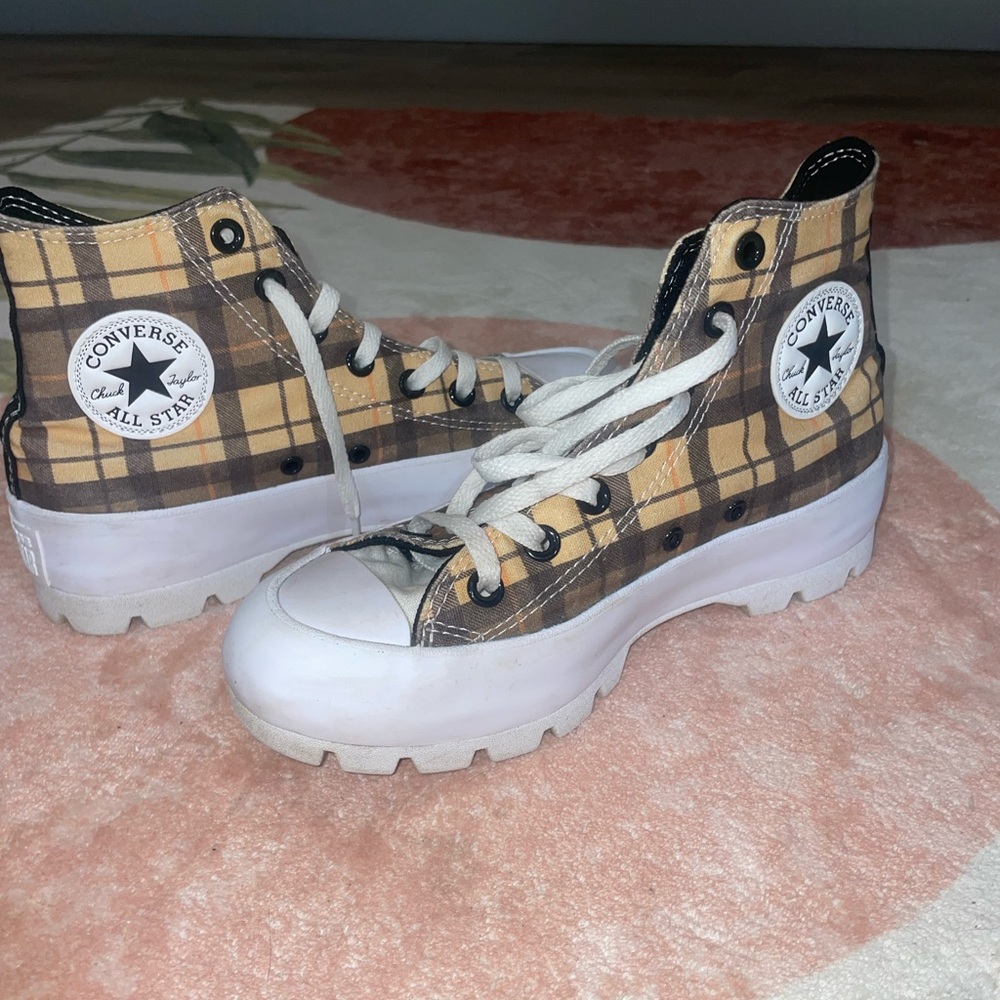 Converse Plaid High-Top Sneakers